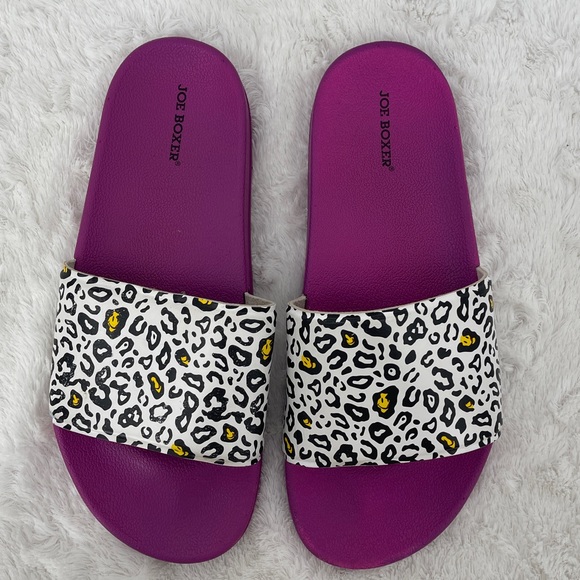 Joe Boxer Purple Leopard Women's Sandals/SLIDES SIZE 10 - Picture 3 of 5